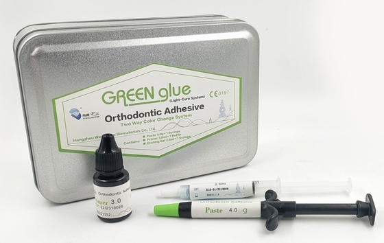 Ligação Dentária Adesivos Ortodônticos Cura de Luz BIOM Mudança de Cor Quente Cola Verde
